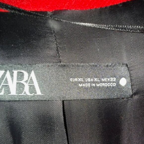 ZARA WOOL BLEND MASCULINE RED COAT - Size XL - Picture 6 of 8